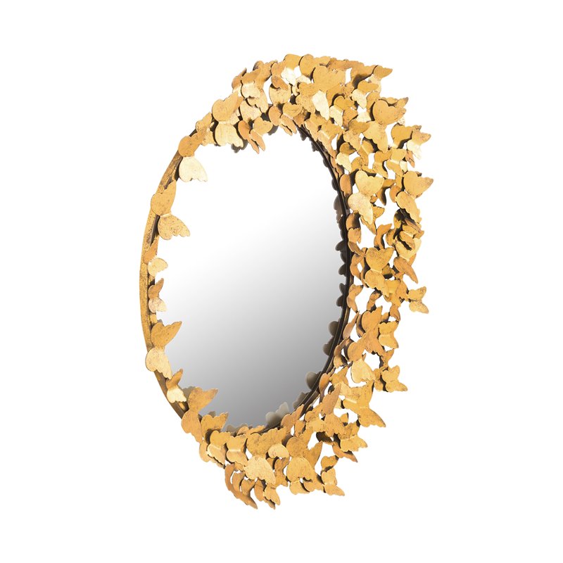 Pemberly Row Handmade Modern Modern Transitional Gold Iron Mirror