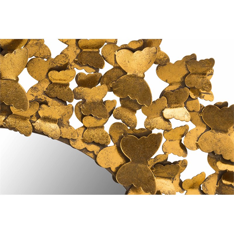 Pemberly Row Handmade Modern Modern Transitional Gold Iron Mirror