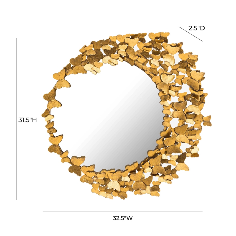 Pemberly Row Handmade Modern Modern Transitional Gold Iron Mirror