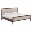 Pemberly Row Contemporary Taupe Velvet King Bed - 79.9