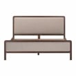 Pemberly Row Contemporary Taupe Velvet King Bed - 79.9
