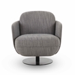 Pemberly Row Contemporary Upholstered Grey Textured Weave Swivel Chair