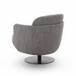 Pemberly Row Contemporary Upholstered Grey Textured Weave Swivel Chair