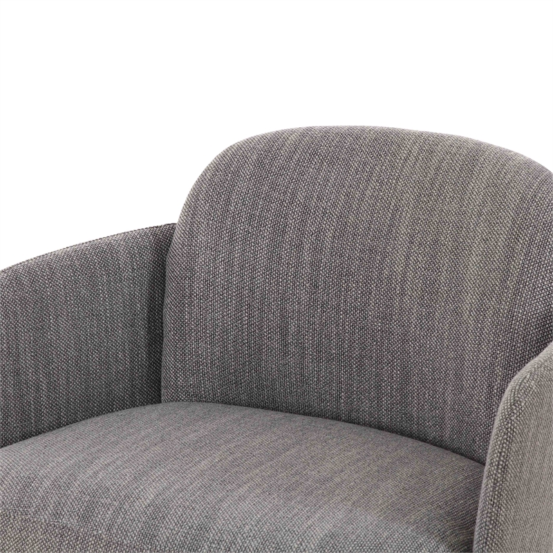 Pemberly Row Contemporary Upholstered Grey Textured Weave Swivel Chair