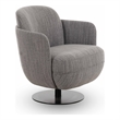 Pemberly Row Contemporary Upholstered Grey Textured Weave Swivel Chair