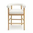 Pemberly Row Contemporary White Finish Vegan Leather Counter Stool