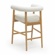 Pemberly Row Contemporary White Finish Vegan Leather Counter Stool