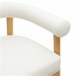 Pemberly Row Contemporary White Finish Vegan Leather Counter Stool