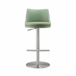 Pemberly Row Transitional Sea Foam Green and Silver Adjustable Stool