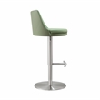 Pemberly Row Transitional Sea Foam Green and Silver Adjustable Stool
