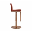Pemberly Row Transitional Saddle Brown and Rose Gold Adjustable Stool