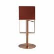 Pemberly Row Transitional Saddle Brown and Rose Gold Adjustable Stool
