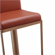 Pemberly Row Transitional Saddle Brown and Rose Gold Adjustable Stool