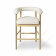 Pemberly Row Contemporary Upholstered Cream Boucle Counter Stool