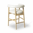 Pemberly Row Contemporary Upholstered Cream Boucle Counter Stool