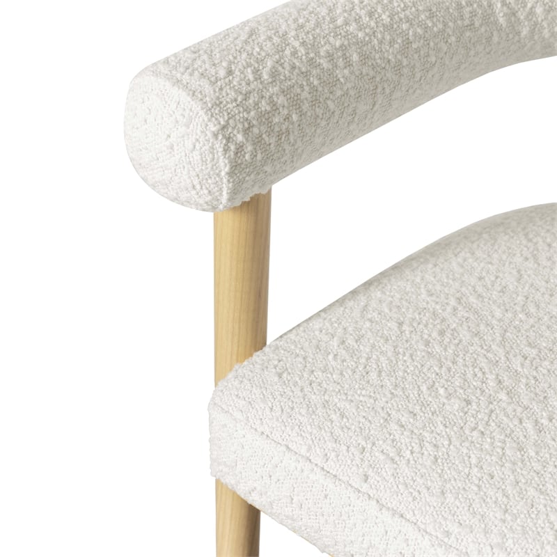 Pemberly Row Contemporary Upholstered Cream Boucle Counter Stool