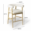 Pemberly Row Contemporary Upholstered Cream Boucle Counter Stool