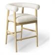 Pemberly Row Contemporary Upholstered Cream Boucle Counter Stool