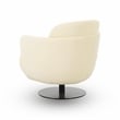 Pemberly Row Contemporary Upholstered Cream Velvet Swivel Chair