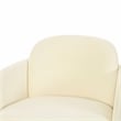 Pemberly Row Contemporary Upholstered Cream Velvet Swivel Chair