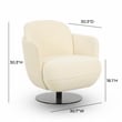Pemberly Row Contemporary Upholstered Cream Velvet Swivel Chair