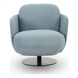 Pemberly Row Contemporary Upholstered Blue Shadow Velvet Swivel Chair