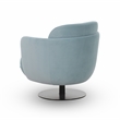 Pemberly Row Contemporary Upholstered Blue Shadow Velvet Swivel Chair