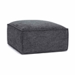 Pemberly Row Contemporary Charcoal Chenille Basketweave Ottoman