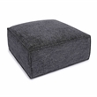 Pemberly Row Contemporary Charcoal Chenille Basketweave Ottoman