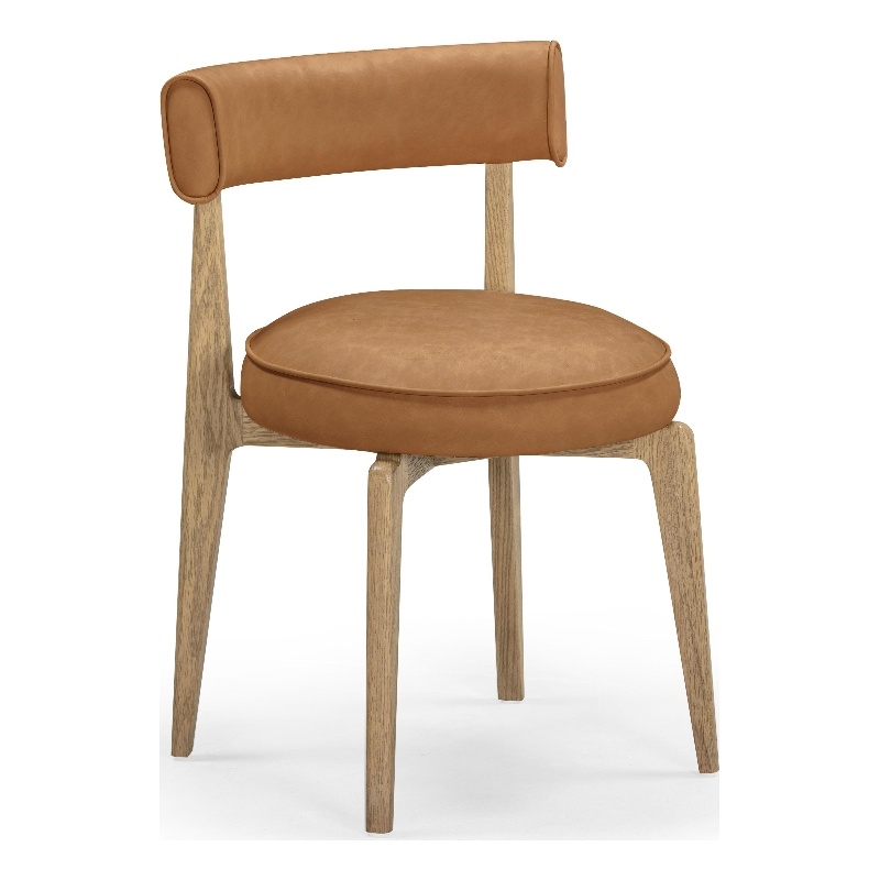 Pemberly Row Saddle Brown Performance Vegan Leather Dining Chair