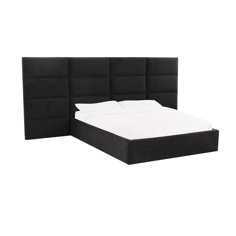 Pemberly Row Contemporary Black Velvet Queen Wings (Set of 2)