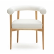 Pemberly Row Contemporary White Finish Vegan Leather Dining Chair