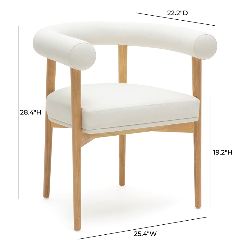 Pemberly Row Contemporary White Finish Vegan Leather Dining Chair