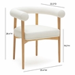 Pemberly Row Contemporary White Finish Vegan Leather Dining Chair
