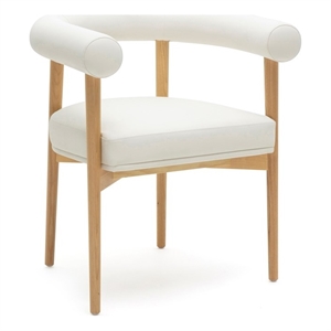 Pemberly Row Contemporary White Finish Vegan Leather Dining Chair