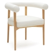 Pemberly Row Contemporary White Finish Vegan Leather Dining Chair