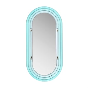 Pemberly Row Handmade Contemporary Neon Large Wall Mirror in Blue