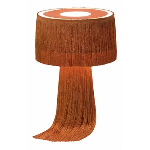 Pemberly Row 15.2&quotH Transitional Cotton Table Lamp in Brick Red