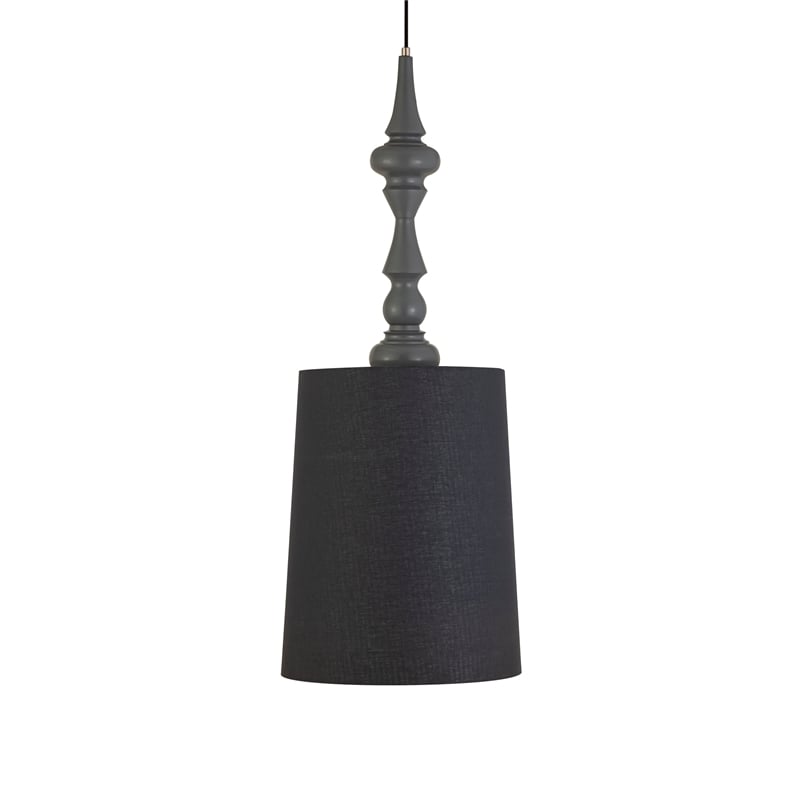 Pemberly Row Transitional Black Finish Pendant Lamp - 15.7