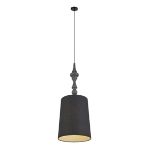 Pemberly Row Transitional Black Finish Pendant Lamp - 15.7&quotW x 15.7&quotD x 40.9&quotH