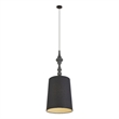 Pemberly Row Transitional Black Finish Pendant Lamp - 15.7