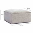 Pemberly Row Contemporary Taupe Chenille Basketweave Ottoman