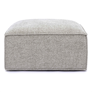 Pemberly Row Contemporary Taupe Chenille Basketweave Ottoman