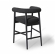 Pemberly Row Contemporary Upholstered Black Boucle Counter Stool