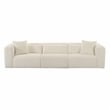 Pemberly Row Fluffy Oversized Corduroy Fabric Modular Sofa in Cream