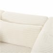Pemberly Row Fluffy Oversized Corduroy Fabric Modular Sofa in Cream