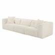 Pemberly Row Fluffy Oversized Corduroy Fabric Modular Sofa in Cream