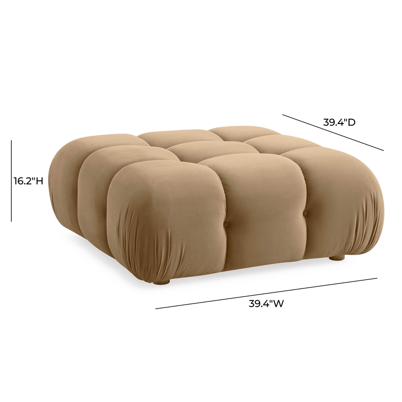Pemberly Row Contemporary Performance Velvet Modular Ottoman
