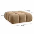 Pemberly Row Contemporary Performance Velvet Modular Ottoman