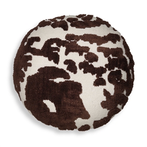 Pemberly Row Contemporary Chocolate Brown Tufted 20&quot Round Pillow